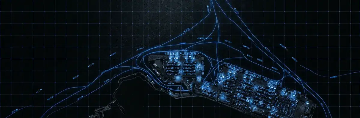 Abstract visualization of global trade routes