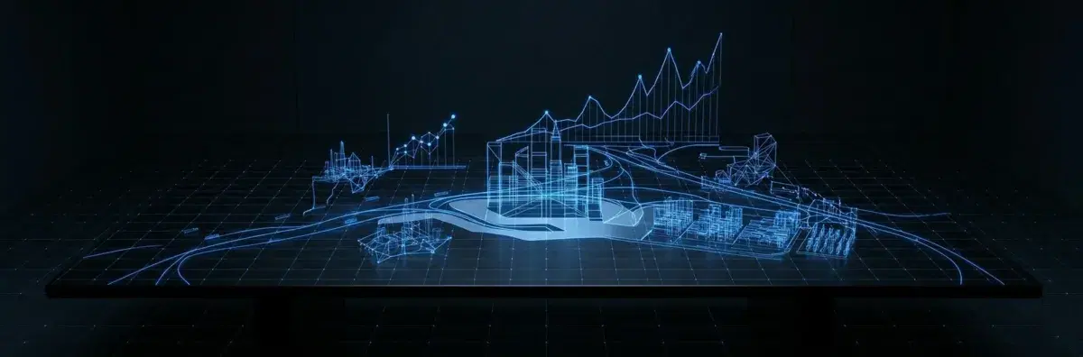 Abstract visualization of business strategy and growth